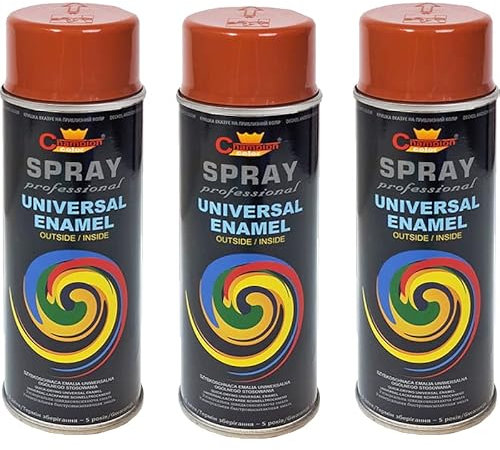 VE-INDUSTRIES Lackspray nach RAL 3er Sparpack Spraydose 400ml Buntlack für Holz, Metall (8004 Kupferbraun)