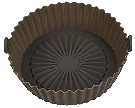 Kavolet backpapier für heißluftfritteuse, 16,5 cm/6,5 Zoll Luftfritteuseneinsatz, Wiederverwendbarer Silikon-Luftfritteusentopf runder Silikoneinsatz Ersatz für Pergamentpapiereinsätze
