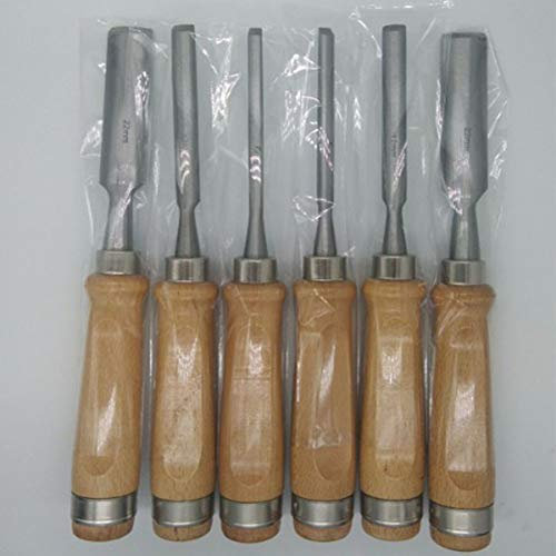 Holzschnitzbeitel, Schnitzwerkzeuge, Mallet-Schnitzbeitel und -beitel für die Heimwerker-Holzbearbeitung, 6er-Set