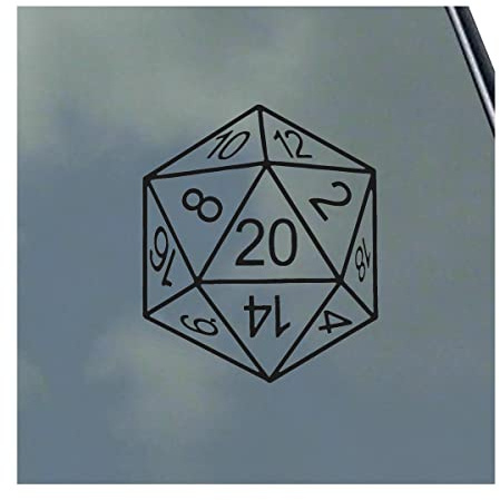 20-Sided Dice Vinyl Sticker Decal Roleplaying Game Role Play RPG Pen and Paper