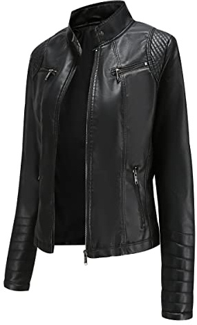 Giubbotto Ecopelle Donna Giacca Similpelle Donna Giubbino Giacche Ecopelle Donna Giacca Biker Jacket Donna Faux Leather Jacket Donna Giacca Bikers Finta Pelle Sintetica Donna Stand-up Curvy Primavera