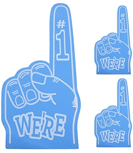 BESPORTBLE 3 Stücke Schaumstofffinger 1 Schaumfinger Blau Riesen Schaumstoff Hand Cheerleading Schaum Finger Fanartikel Cheerleader Kostüm Football Basketball Sport Spiele