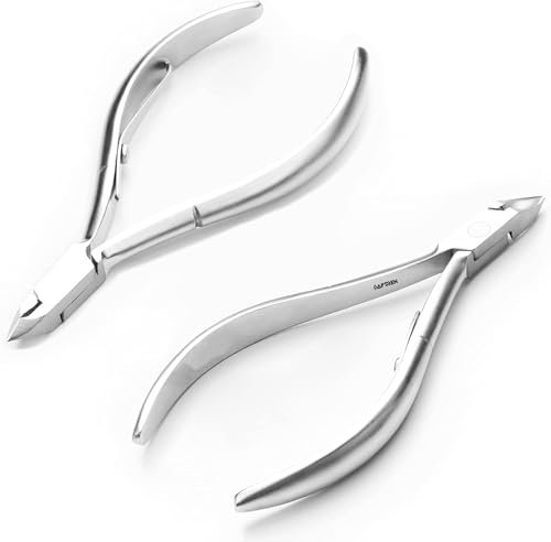 Tronchesi per cuticole Sharp Cut Set Forbici per cuticole professionali J2 Acciaio inossidabile Taglia cuticole Pedicure Manicure Strumenti Kit Unghie Unghie dei piedi (confezione da 2)