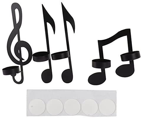 AUNMAS 4 Stück Schwarz Musik Note Wandleuchter, Einzigartiger Eiserner Musiknoten-Kerzenständer Wandhalterung Hängende Teelicht Kerze für Hochzeiten, Aktivitäten, Aromatherapie, Hydrotherapie