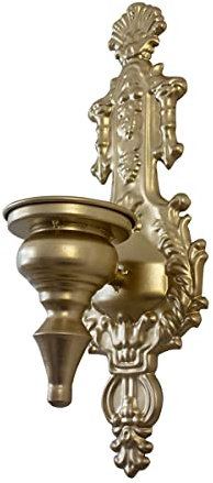 TentHome Wandleuchter Kerzenhalter Kerze Wand Kerzenständer Stumpenkerzen Französisch Barock Wandwindlicht Metall Kerzenleuchter Antik Wanddekoration für Wohnzimmer Esszimmer (Antik Gold C)