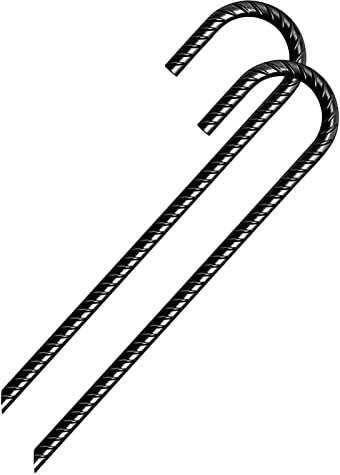 Fukamou Bodenanker Verzinkter Stahl Bodenpfähle J Haken Garten Schwerlast Metallpfahl Mit Meißelpunkt Ende Für Sicherung Vordächern, Zelten, Camping, Trampoline, Zaun