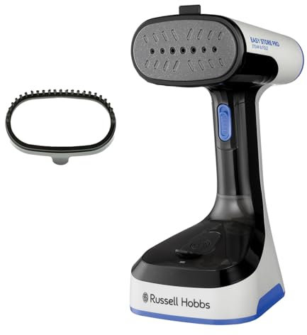 Russell Hobbs Steam Genie Easy Store - Vaporizador de ropa (no necesita tabla de planchar, plegable, listo para usar en 45 segundos, indicador de potencia, compacto para el hogar y de viaje de mano,