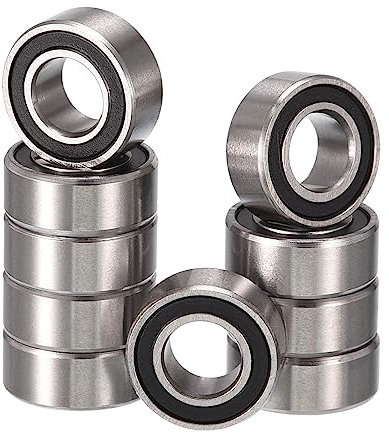 HiPicco MR106-2RS Deep Groove Ball Bearings, ID 6mm x OD 10mm x Width 3mm Miniature Bearings, Double Rubber Sealed Ball Bearing Pre-Lubricated Chrome Steel Z2 Lever 10pcs