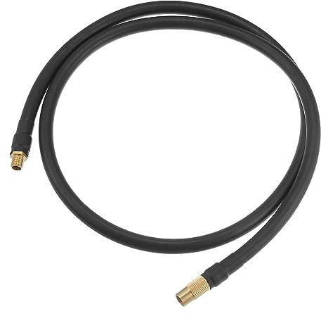 QUARKZMAN Reifenfüllschlauch Adapter 100cm Schwarz 1 Stück Schnellkupplung | Schwarz Kupferton, Material Kupfer Gummi, Länge 100cm, Gewinde M8x0.8, Maße 18x10mm, Für Fahrräder Motorräder Autos
