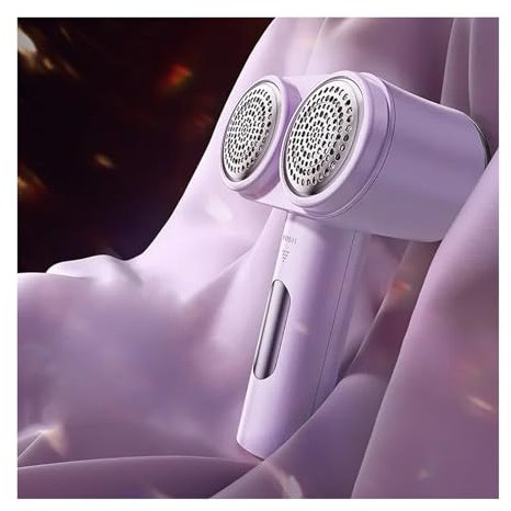 Quitapelusas Electrico Eliminador de pelusa eléctrico portátil, máquina removedora de doble cabezal, afeitadora inalámbrica for suéteres, elimina la afeitadora de ropa Quitapelusas ( Color : Purple 2