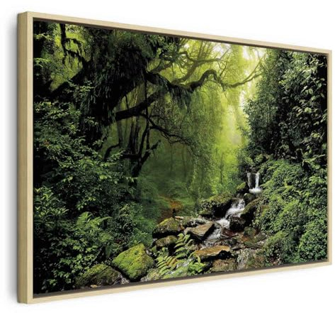 B&D XXL - Leinwandbild Landschaft Bäume, 120x80 cm, Schlafzimmer, modern | Hochwertige Leinwand, sofort aufhängbar, ideal fürs Wohn- oder Schlafzimmer, wasserfest und lichtecht, langlebig, stilvoll