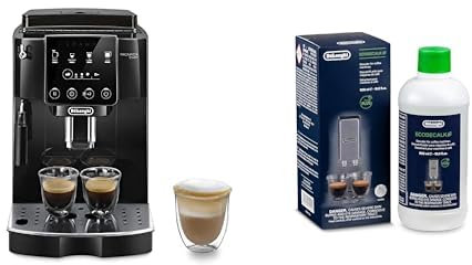 De'Longhi Magnifica Start ECAM222.20.B, Kaffeevollautomat mit Milchaufschäumdüse, für Cappuccino, mit Espresso-Direktwahltase und 2x Funktion, 13-stufiges Kegelmahlwerk, Schwarz mit DLSC 500 Entkalker
