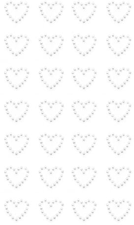 Oblique Unique® Herz Sticker Perlen Aufkleber Weiß zum Verzieren Scrapbooking Basteln für Hochzeit JGA Valentinstag (Weiß - Set kleine Herzen)