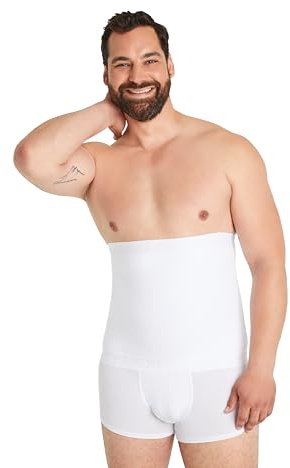 FINN Faja Reductora para Hombres - Cinta Modeladora de Barriga de Algodón - Potente Moldeador de Cuerpo para un Abdomen más Plano Blanco 5XL