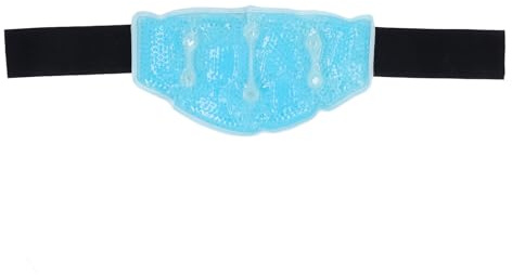 Gel-Perlen-Eisbeutel, Eisbeutel den Hals, Verstellbarer Riemen, Wiederverwendbar, Heißer Kühlakku mit Weicher Plüschrückseite Männer und Frauen (blue)
