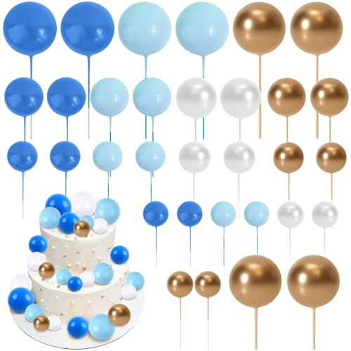 Balls Cake Decorations, 103 Pcs Mini Balloons Cake Topper Sticks