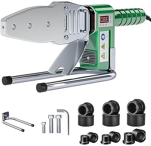 Machine à souder par fusion PP/PPR/PB/PE - 1600W, appareil de soudure de tuyaux, outil de fusion à chaud à double tube avec affichage numérique 0-380°C pour la soudure en plastique