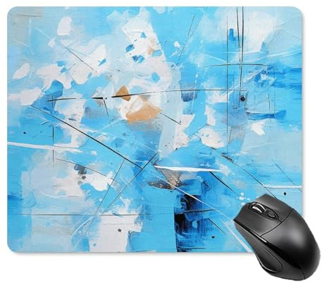 Square Mousepad with Non-Slip Rubber Base Gaming Mousepads Blue and Light Gray Mousepad Waterproof Desk Mat Personalized Mousemat Washable Computer Mousepads for Laptop Office Working 9.8x7.9 in