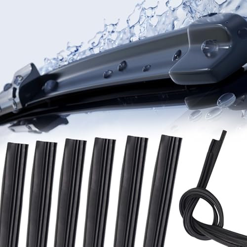 6 Pezzi Gomma di Ricambio Universale per Tergicristalli, Strisce di Gomma di Ricambio per Automobile, Ricariche Per Spazzole Tergicristallo, Gomma Universale Tergicristalli (800mm)