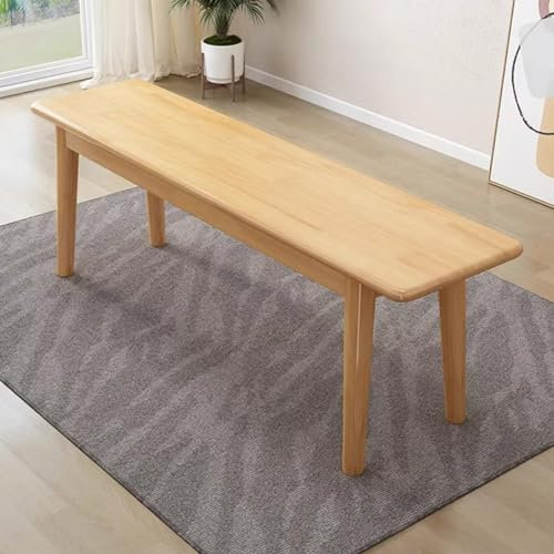 Farmhouse Holz-Essbank für Schlafzimmer, Eingangsbereich, langes Schuhregal, Bank für Wohnzimmer, Flur, Innenbereich, Bettbank, Gelb 120 cm