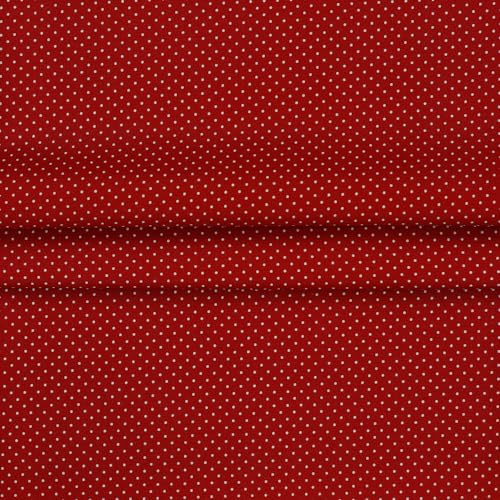 Beschichtete Baumwolle PETIT DOTS by Poppy – Zuschnitte & Meterware – 90% Baumwolle, 10% Polyacryl – ca. 150 cm breit – für Tischdecken, Taschen und Nähprojekte (red)