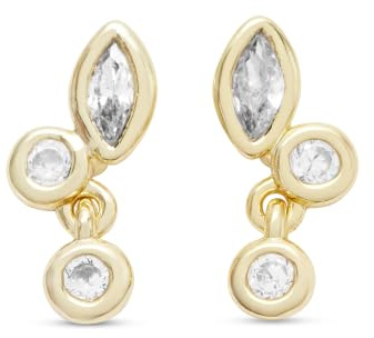 Fossil Boucles d'oreilles pour femmes en laiton avec fermoir poteau/bouton
