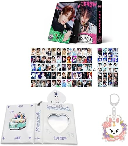 Stray-kids Merch Lot de 60 cartes photos personnelles 32 autocollants pour album classeur livre porte-clés « Stay » (Lee Know)