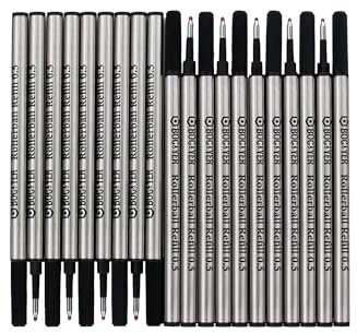 20 Stück Bociyer Tintenroller mit flüssiger Tinte-Patronen | 0,5 mm | Schwarze Tinte