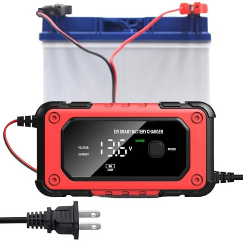 Starthilfegerät für Autobatterie, 12 V, 6 A, automatischer LCD-Bildschirm, automatischer Desulfator für Motorrad, Boot, ATV, Gara