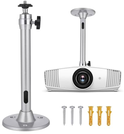 Support Universel pour Projecteur - Fixation Plafond/Mur avec Rotation 360° et Inclinaison 90° - Compatible Mini Projecteur, Caméras de Surveillance et Appareils Vidéo