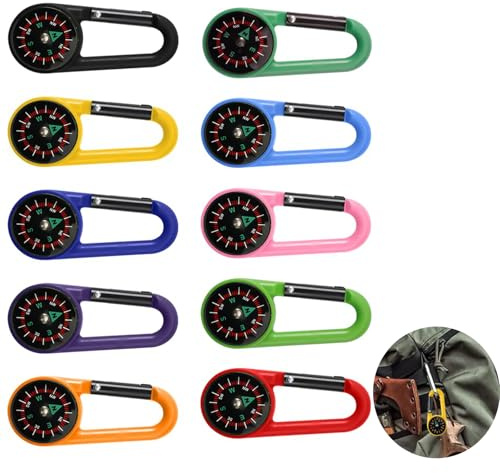 Yeenano Bussola Portachiavi,Gadget Compleanno Bambini 10 Anni,Bussola Militare,Bussolas Personalizzata,Gadget Campeggio,Compass Carabiner Pocket,Per Attività all'Aperto,Viaggi,Escursioni,Campeggio.