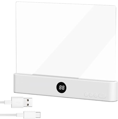 YRTUOP Lampe De Livre Plate, Panneau De Lampe De Lecture À LED, Veilleuse De Protection Des Yeux Portable, Liseuse De Lecture Rechargeable Avec Minuterie 3 Couleurs, Pour Maison Dortoir Bureau École