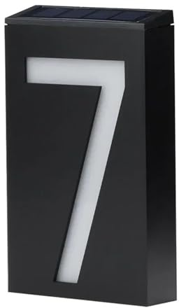 Numero Civico,Numero Civico Esterno Numero civico solare, indirizzo esterno, cartello luminoso a LED, targa esterna digitale stradale personalizzata(Number-7)