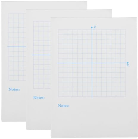 TOMETURE 3 Stück Millimeterpapier Notizblock mit Xy Koordinaten Weißes Papier Tragbar und Effizient für Hausaufgaben und Klassenzimmergebrauch