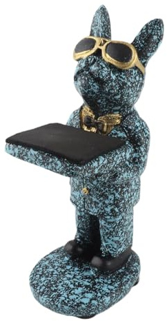 lyrlody Klockställ Klockhållare Klockdisplayställ Tecknad Figur Harts Handgjord Multifunktionell Smycke Armband Halsband Förvaringsställ med Utarbetad Figurmodell för Hem Kontor Butik (L Lucky Dog)