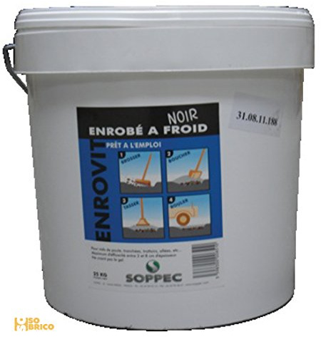 Soppec - Enrobé bitumeux à froid ENROVIT de couleur Noir en seau de 25 Kg - 143103 - Soppec