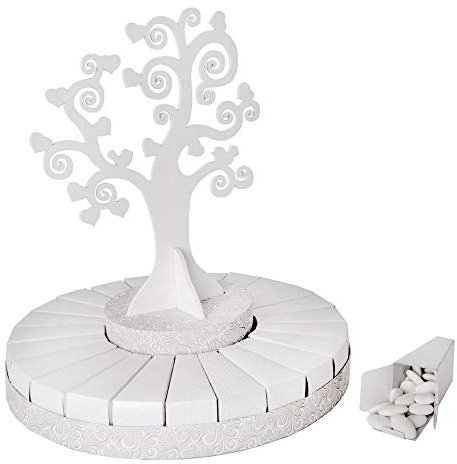 Publilancio srl gâteau Arbre de la Vie Blanc 38 x 40 cm avec 24 étuis portaconfetti
