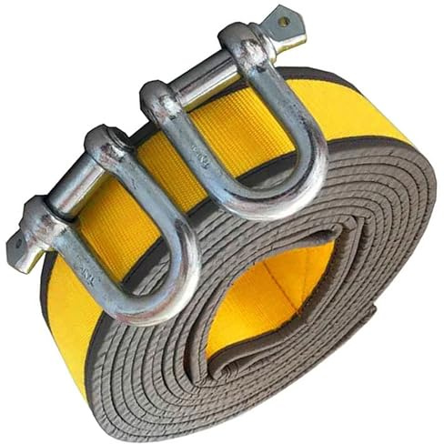 Cuerda De Remolque Para Coche 5/10/15/20/25 Toneladas, Eslingas,4M - 10M Correa Cuerda Para Remolque Coche,2 Grilletes Reforzados Para Recuperación Vehículo Por Auto, Todoterreno ( Size : 5m(15T) )