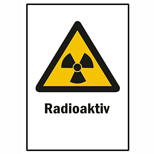 Indigos UG - Schild Strahlenschutz Radioaktiv Warn - Kombischild, 15x21 cm - Warnung - Sicherheit - Hotel, Firma, Haus - Aluverbundplatte 3mm - Hinweisschild - Warnschild