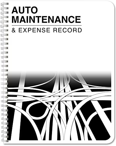 BookFactory Auto Maintenance and Vehicle Maintenance Log Book Car Maintenance & Expense Tracker Record Book Logbook - 8.5'' x 11'', 100 Pages, Wire-O (Made in USA)