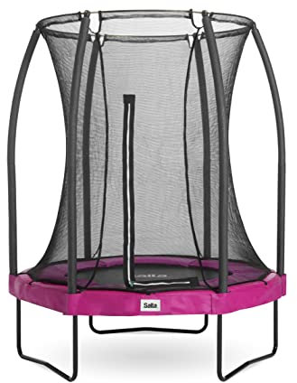 Salta Comfort Edition - Trampolin mit Sicherheitsnetz - ⌀ 153 cm - Rund - Schwarz/Grün/Pink (Pink)