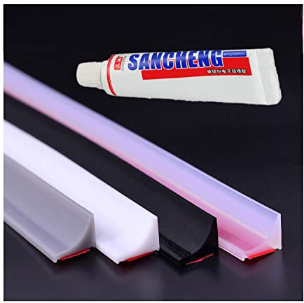 Schwallschutzleiste Dusche Selbstklebend Wasserstopper Dusche Gummilippe für DuscheGummilippe Duschtür Schwallschutz Duschdichtung Duschlippe für Nass- und Trocken-Trennung,Grau 2m
