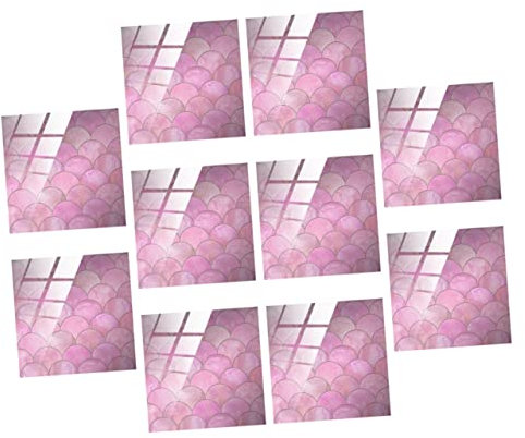 Angoily 10 Blätter Wandtattoo Rhombus Tapete Für Die Küche Bordüren-abziehbilder Für Die Wand Geometrische Fliesenaufkleber Sechseckige Wandtattoos Tür Tapete Dekorative Folie Kristall PVC