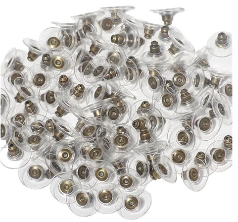 50 Uds. De accesorios for manualidades DIY, pendientes con pasador de silicona, tapones traseros, tuercas for oreja, componentes de resultados de joyería (Color : Bronze, Size : 6 * 11mm)