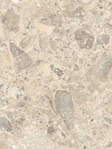 Stone-Terrazzo | Natursteindekor Texturiert - Möbelfolie Selbstklebende Tapete Vinyl Folie für Möbel Wand Regal (100x122cm) Farbe NG01 - Lombarda Bianco - Lombarda weiß