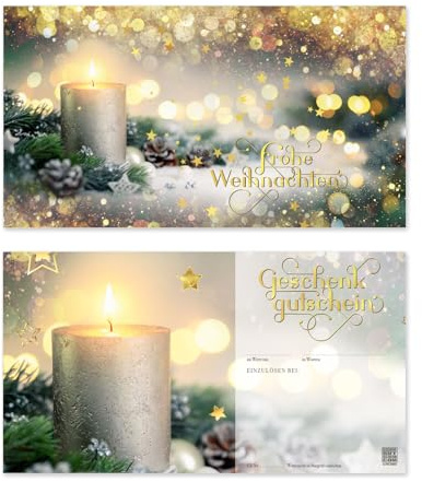 GESCHENKGUTSCHEINcom by POS-HAUER. 10 Gutscheine, blanko zum selber Ausfüllen. Für Weihnachten Weihnachtsmotiv.