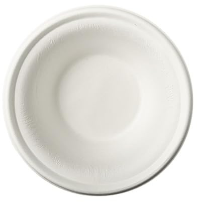 100 Schalen, Zuckerrohr pure 380 ml Ø 15,5 cm · 4,6 cm weiss