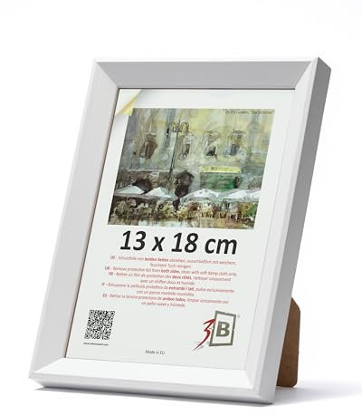 3-B Cornice VIK 13 x 18 cm Cornice in legno bianco Cornice per ritratti con vetro acrilico