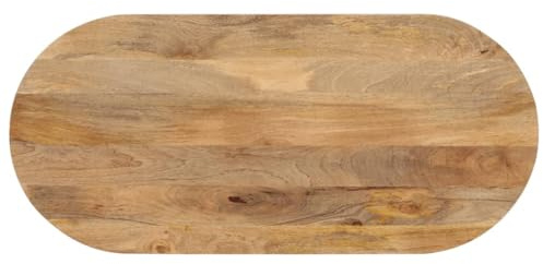 vidaXL Tablero de Mesa Ovalado Madera Maciza de Mango 140x60x3,8 cm