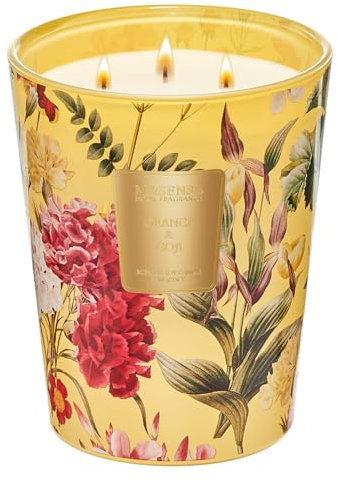 M&SENSE Candele profumate all'arancio Goji, candela grande regalo romantico per San Valentino, candele decorative per ogni celebrazione,regali per casa nuova 990g, durata fino a 150 ore